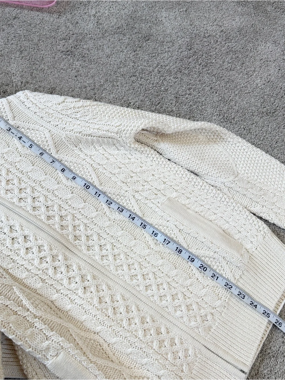 NWT Blarney Woollen Mills Merino Wool Cian Full Zip Cardigan Sweater Natural S